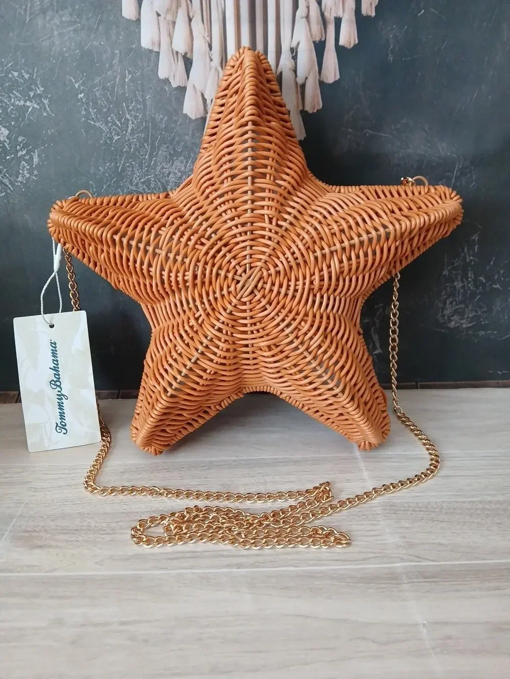 Tommy Bahama Wicker Starfish Crossbody Bag Purse Woven Raffia New With Tags